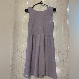Short purple lace dress, perfect for church or night out. Can dress up or down!
